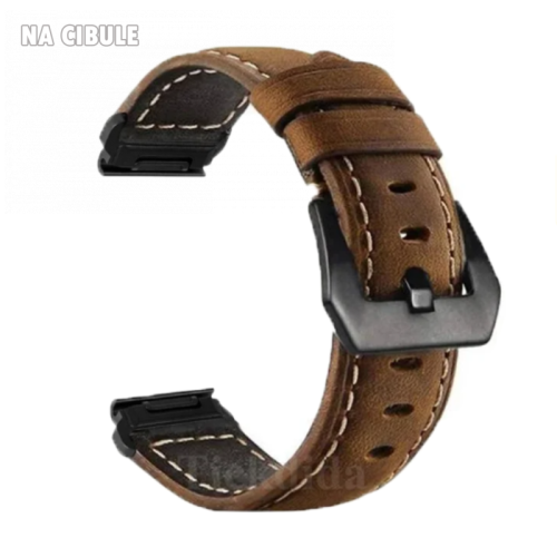Prošívaný kožený řemínek EasyFit 22 mm na Garmin watch